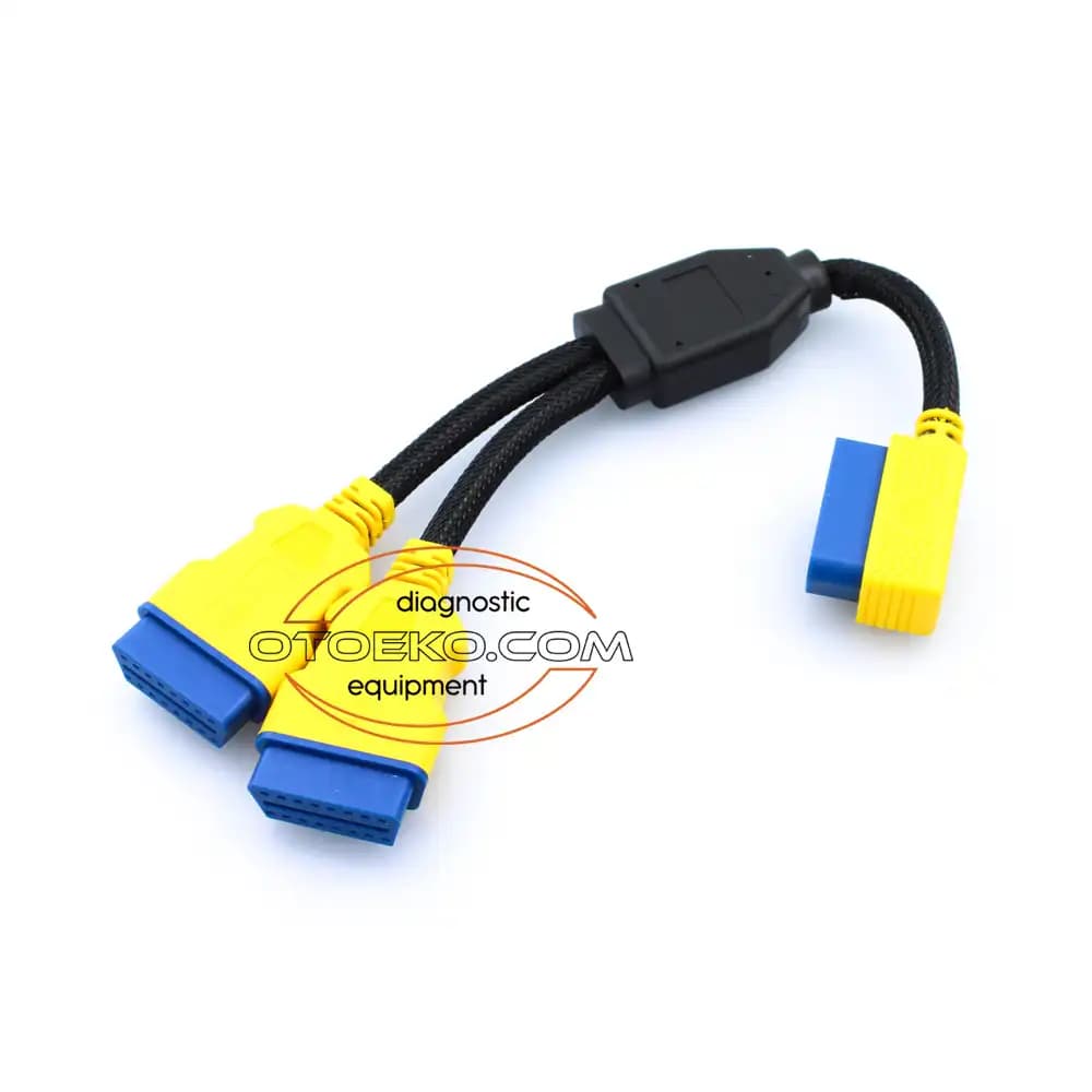 AUTOOL OBD2 16 Pin 2'li Çoklayıcı Y-Çatal Uzatma Kablosu (35 cm · Saf Bakır) - 1