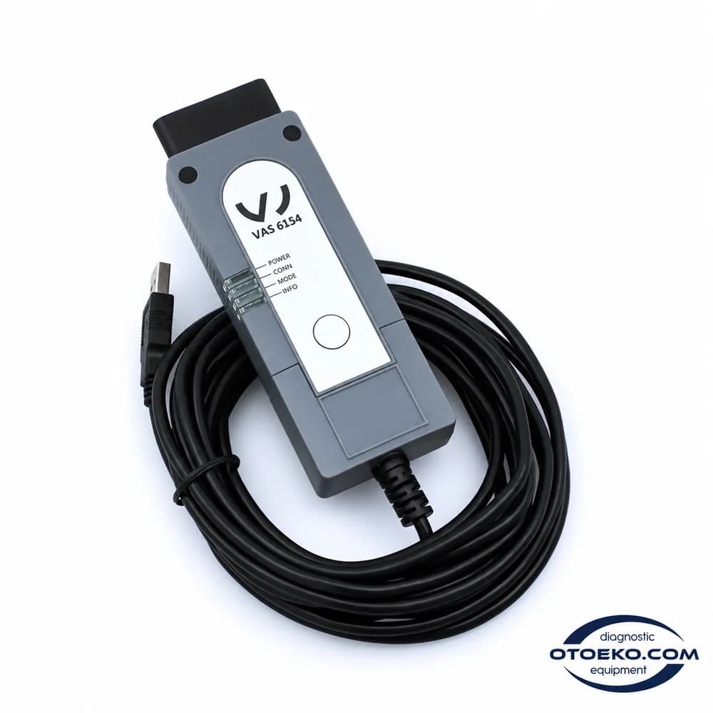 VAS 6154A arayüz ve USB kablosunun önden görünümü
