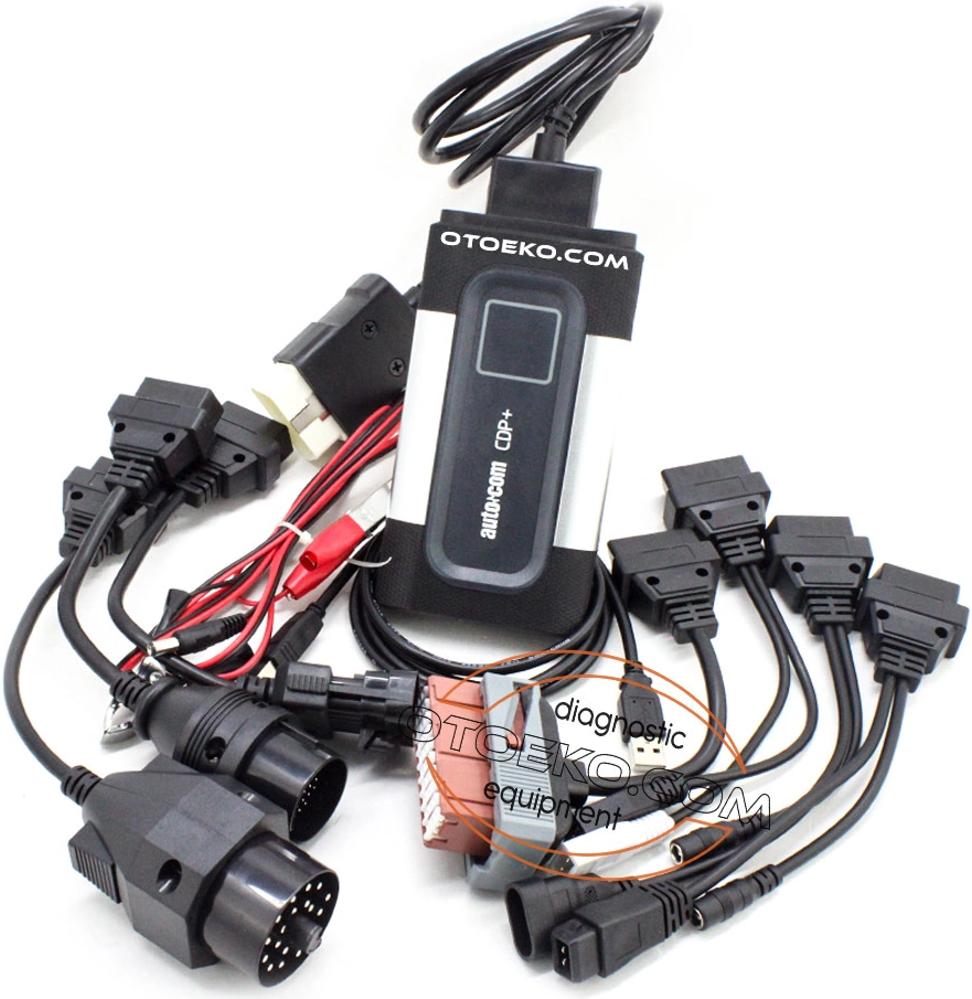 Autocom CDP+ binek set ambalajı ve kabloları.