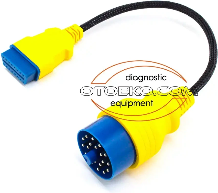 AUTOOL BMW 20 Pin kablonun OBD2 ucunun teşhis cihazına bağlanması