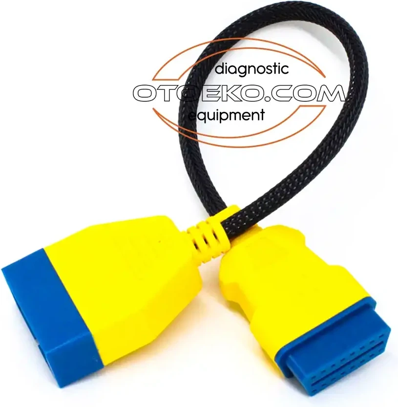 AUTOOL GM (General Motors) 12 Pin - OBD2 dönüştürücü kablonun 12 pinli uç ve 16 pinli OBD2 konnektörü