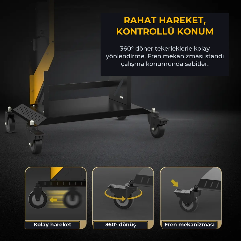 AUTOOL MMT553 Pro model: frenli doner tekerlekler