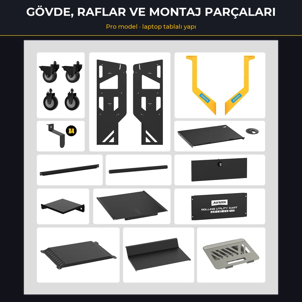 AUTOOL MMT553 Pro model: govde ve raf parcalari