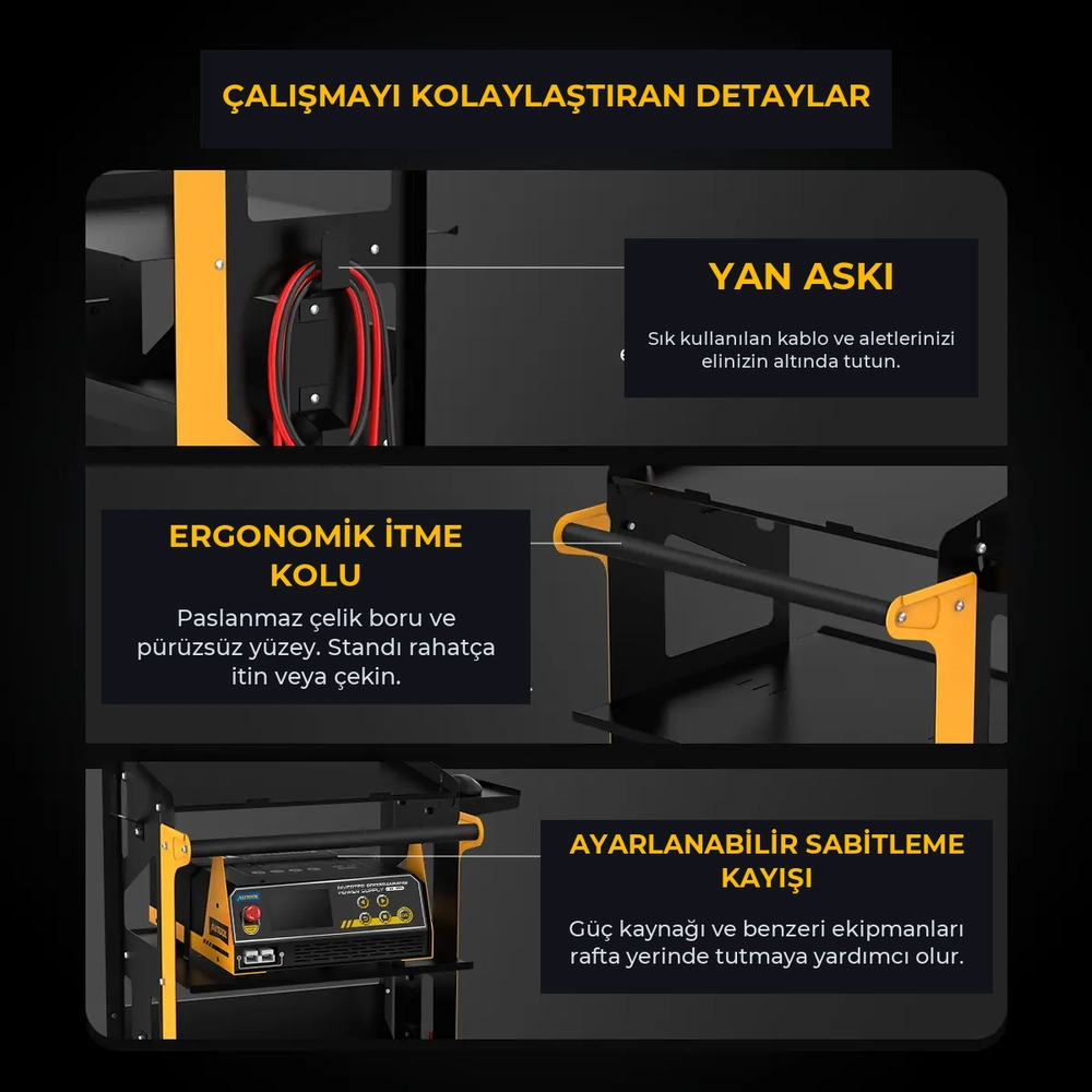 AUTOOL MMT553 açık raflı düz model: ergonomik detaylar
