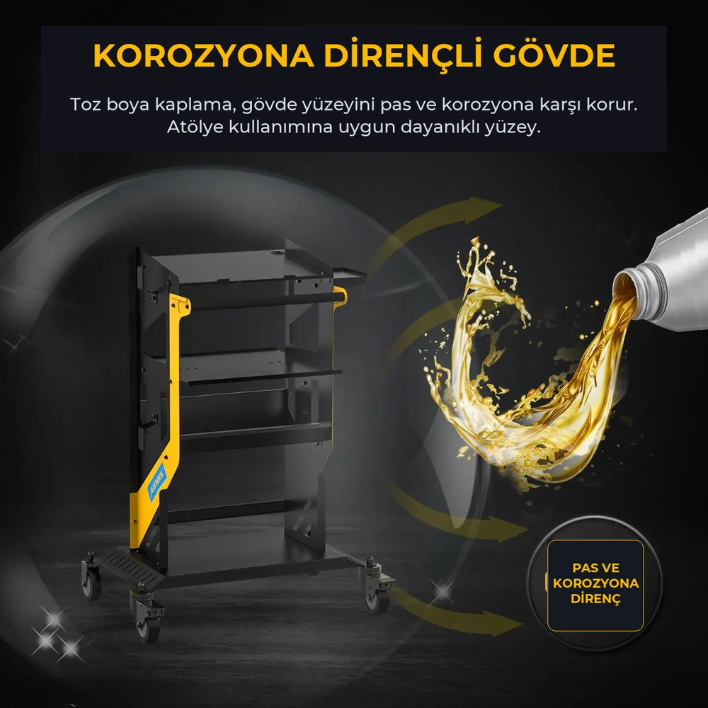 AUTOOL MMT553 açık raflı düz model: korozyon direncli kaplama
