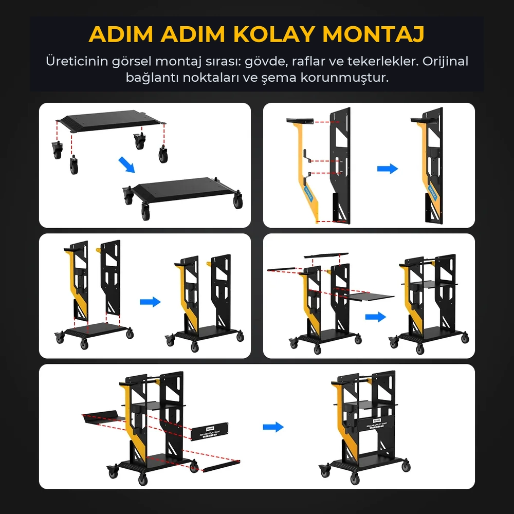 AUTOOL MMT553 açık raflı düz model: montaj adimlari