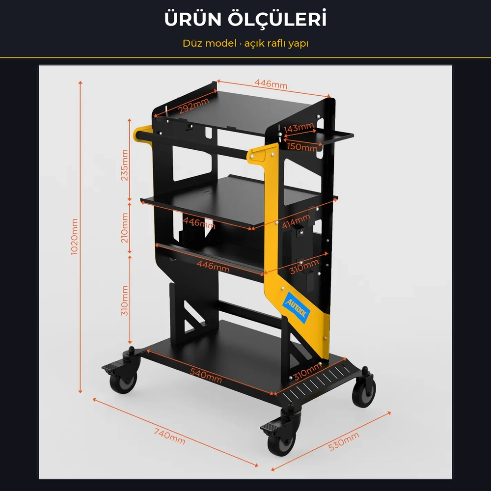 AUTOOL MMT553 açık raflı düz model: olculer