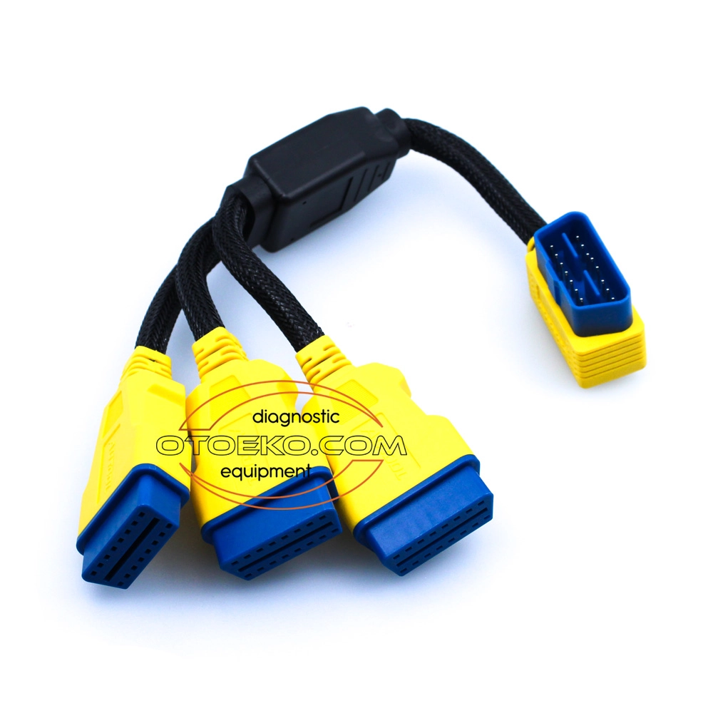 AUTOOL OBD2 16 Pin 3'lü Çoklayıcı Uzatma Kablosu (35 cm · 1 Erkek 3 Dişi · Saf Bakır) - 1
