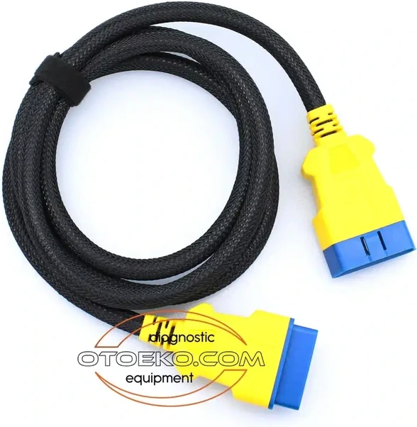 AUTOOL OBD2 Uzatma Kablo 150 CM kablonun teşhis cihazına bağlanması