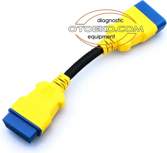 AUTOOL OBD2 Uzatma Kablo 20 CM kablonun gövde ve konnektör ayrıntısı