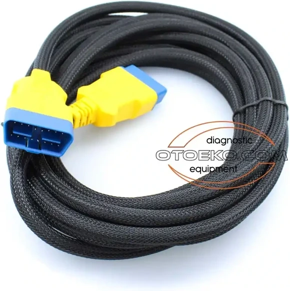 AUTOOL OBD2 Uzatma Kablo 5 Metre kablonun gövde ve konnektör ayrıntısı