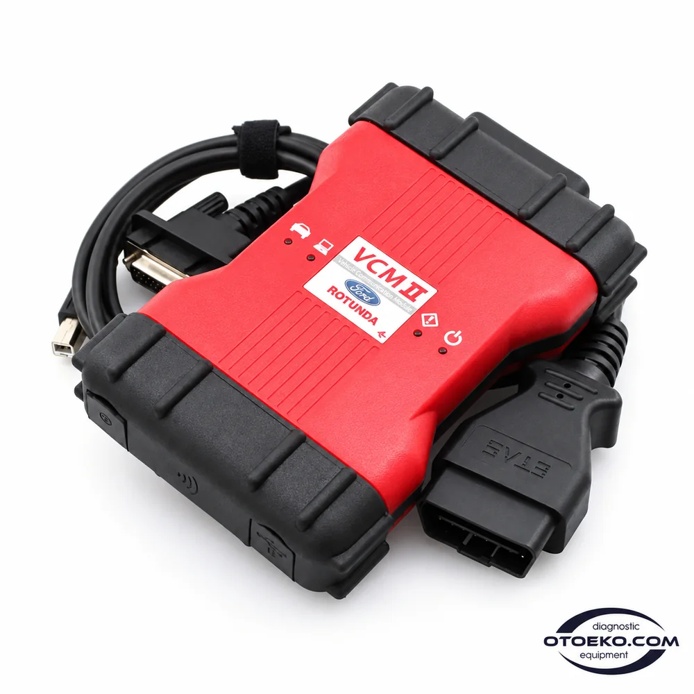 Ford VCM II endüstriyel DLC portu ve korumalı soket yapısı.