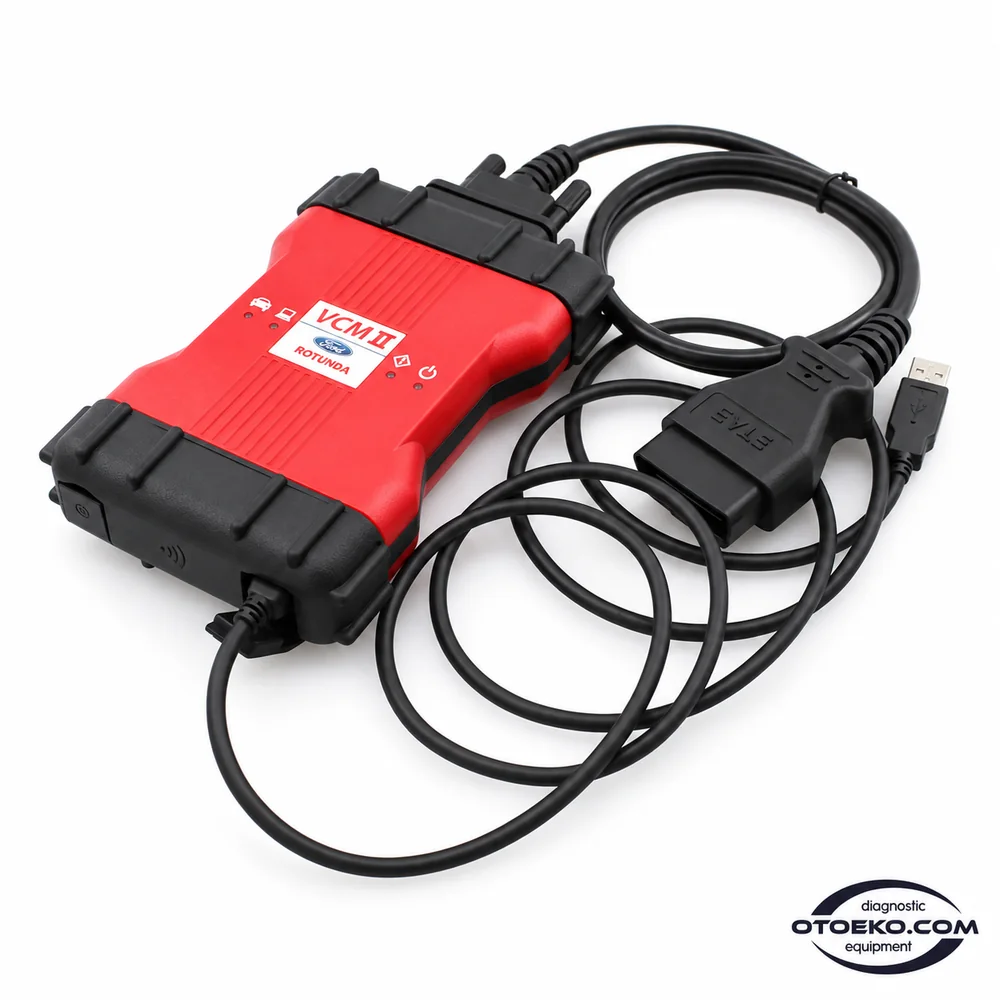 Ford VCM II Arıza Tespit Cihazı ve bağlantı kabloları.