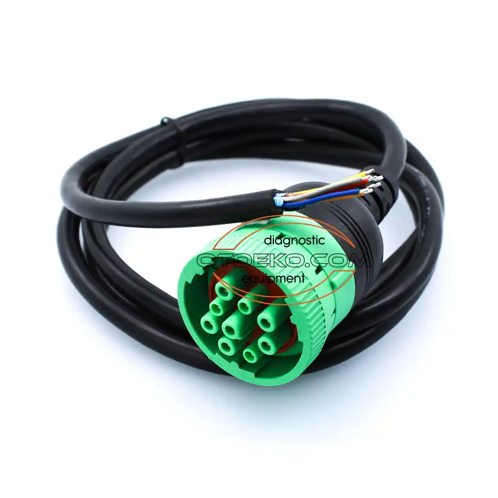 J1939 9 Pin Ucu Açık Kablo / Yeşil — Industrial OBD2 Diagnostic Adapter Cable - 2