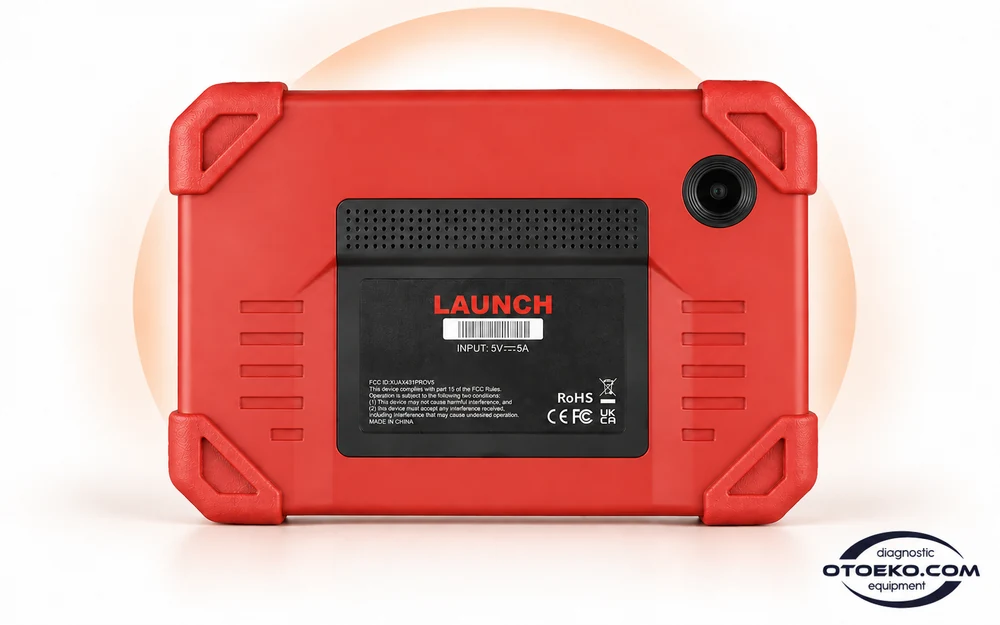 LAUNCH CRP919E BT tabletin arka gövdesi, 8 MP kamera ve kauçuk köşe korumaları