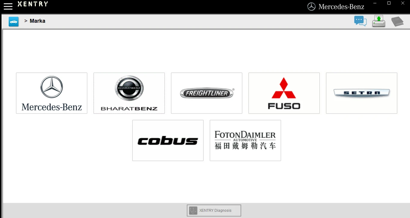 Xentry yazılım ekranı.