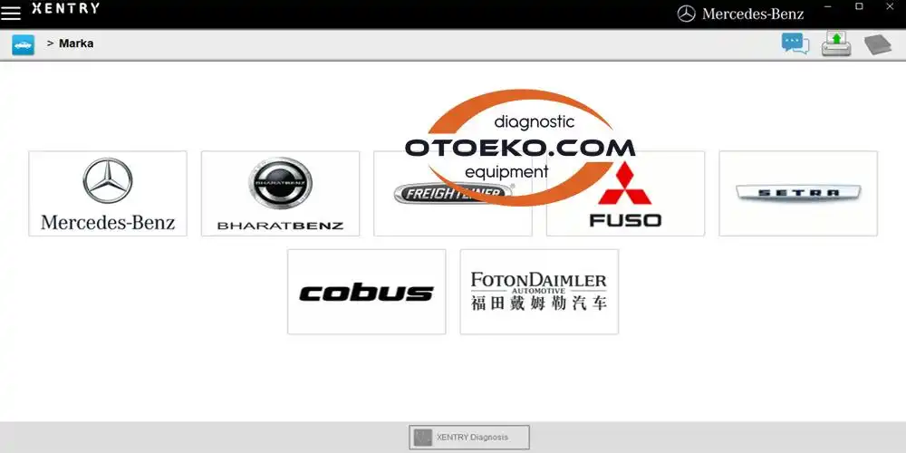 Xentry Daimler Truck Mercedes arıza Tespit Ana ekran Görüntüsü Xentry Daimler Truck Mercedes arıza Tespit Ana ekran Görüntüsü