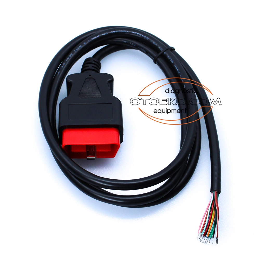 كابل ووصلة الفحص والتشخيص الصناعية Obd2 16 Pin Ucu Açık Erkek Uzatma Kablosu / 150 CM (Otoeko) عالية الاعتمادية