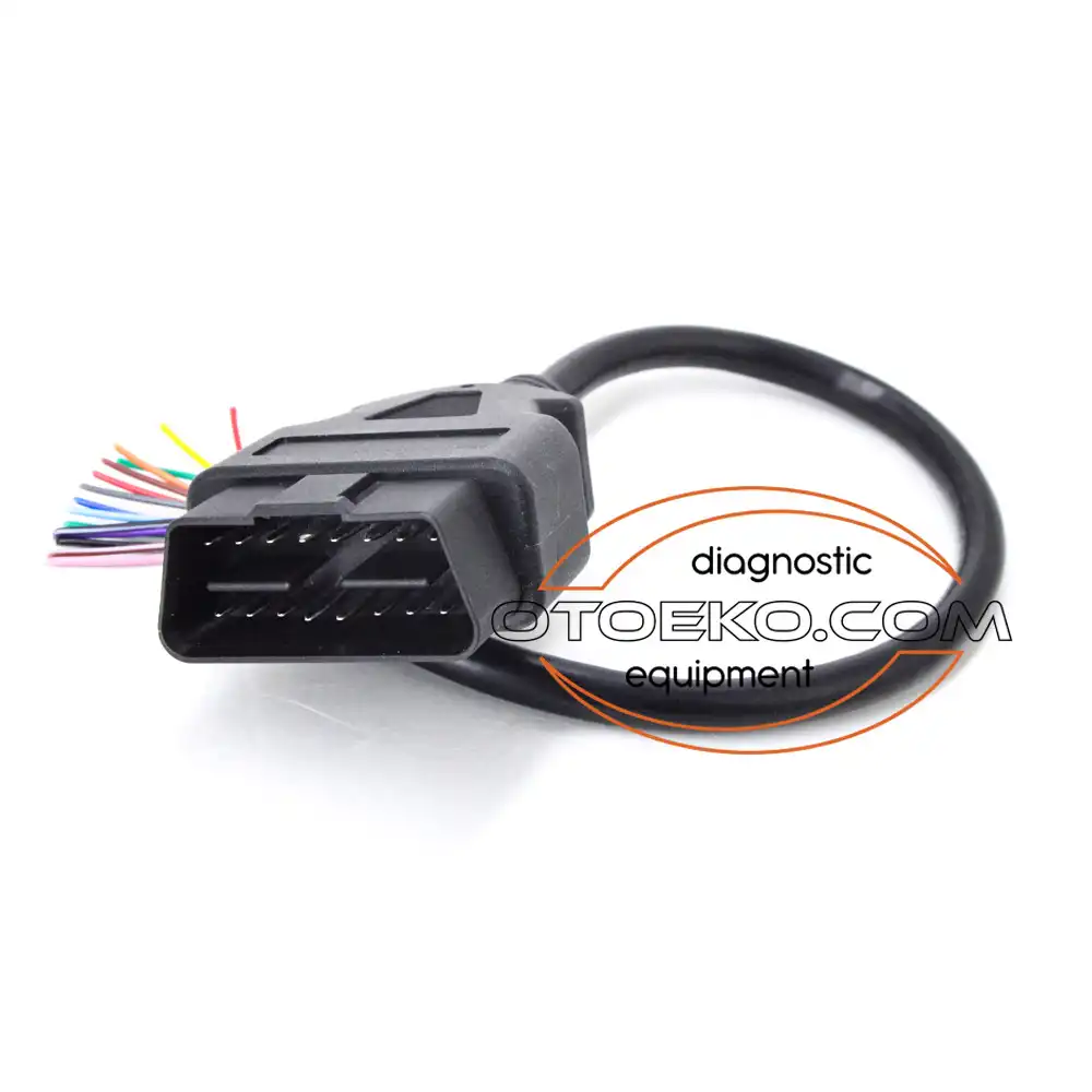 كابل ووصلة الفحص والتشخيص الصناعية Obd2 16 Pin Ucu Açık Erkek Uzatma Kablosu / 30 CM (Otoeko) عالية الاعتمادية - 1