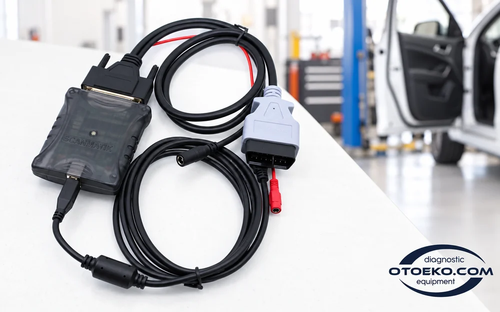 Scanmatik SM3 arayüzün OBD ve USB bağlantı düzeni