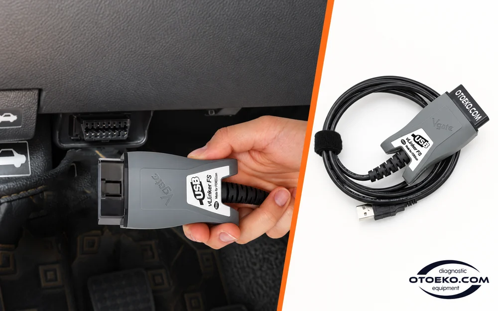 Araç OBD soketinde vLinker FS bağlantısının üretici gösterimi