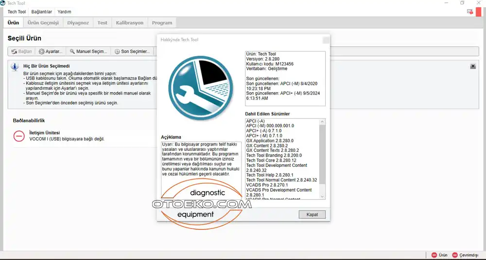 Volvo Premium Tech Tool - Arayüz