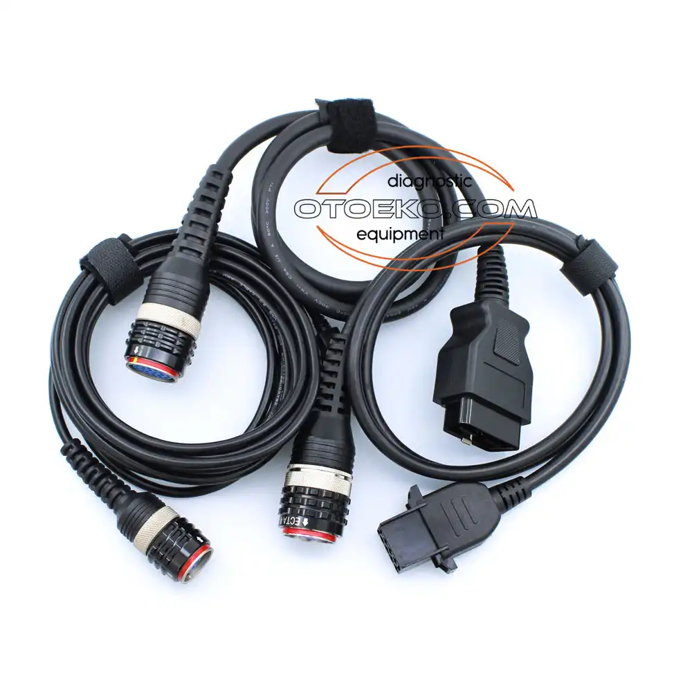 طقم كابلات جهاز فولفو Volvo VOCOM الكامل (كابل 16 بن OBD2 + كابل 8 بن + كابل USB مقفل)