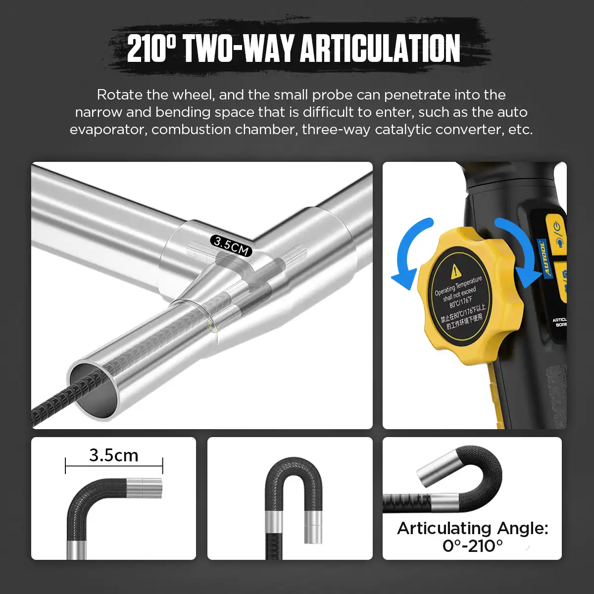 AUTOOL SVB305 210° Çift Yönlü Eklemli Lens Teknolojisi