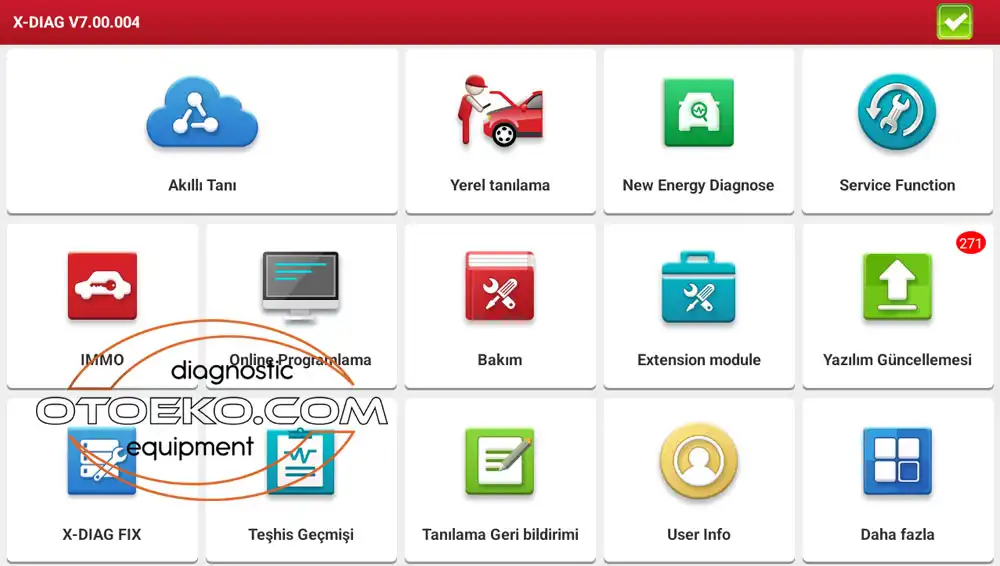 XDIAG Pro Yazılım Arayüzü