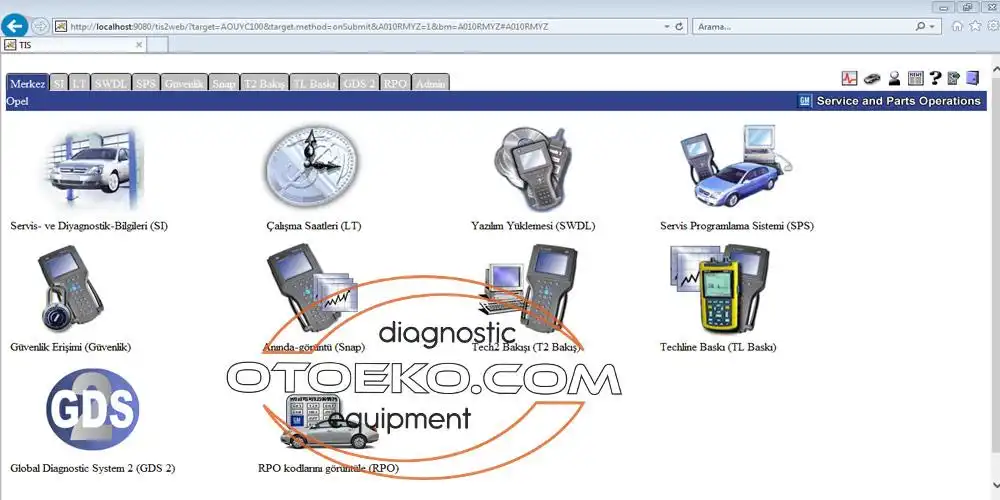 Global TIS Yazılım Arayüzü