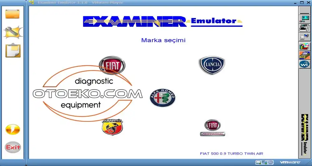 wiTECH Launcher ve Examiner marka seçim ekranı