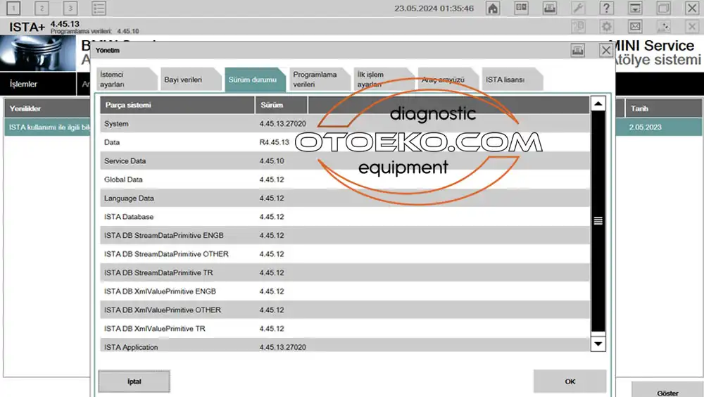 BMW ISTA+ Arıza Teşhis Ekranı