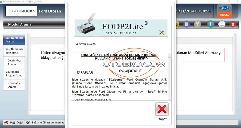 Ford FODP2Lite Arıza Tespit Yazılımı