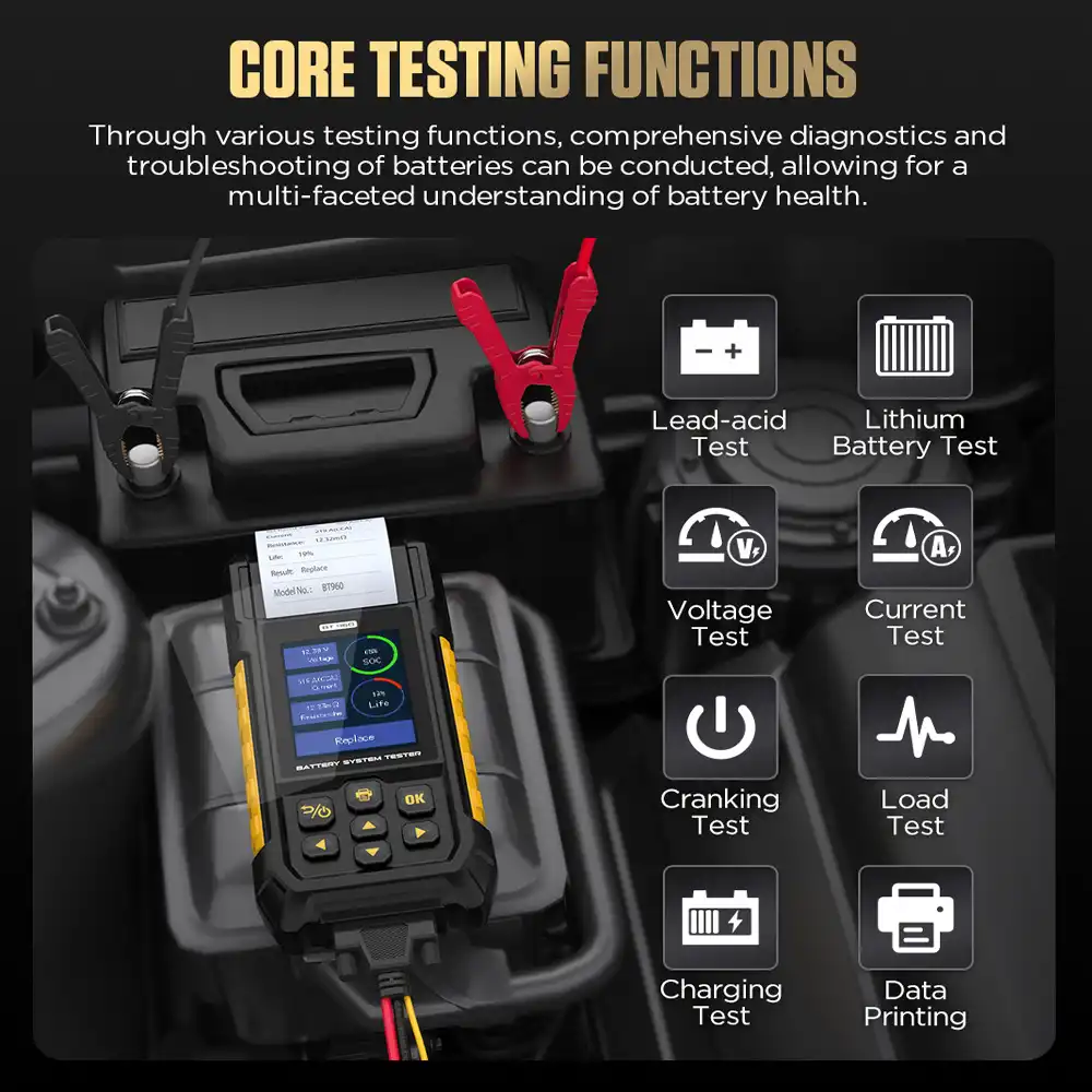 AUTOOL BT960 Çekirdek Test Fonksiyonları