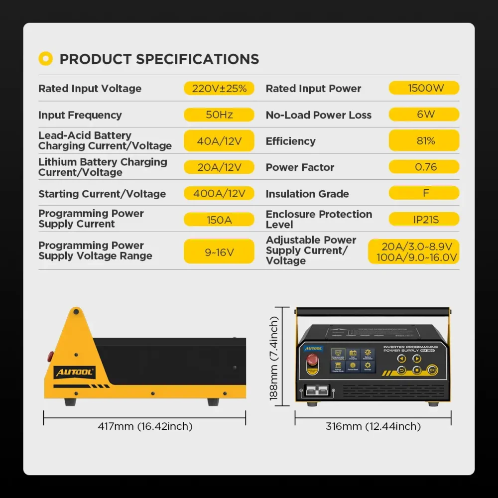 Autool EM385 ECU Programlama ve Akü Şarj Cihazı | 3'ü 1 Arada Profesyonel / Türkçe - Görsel 6