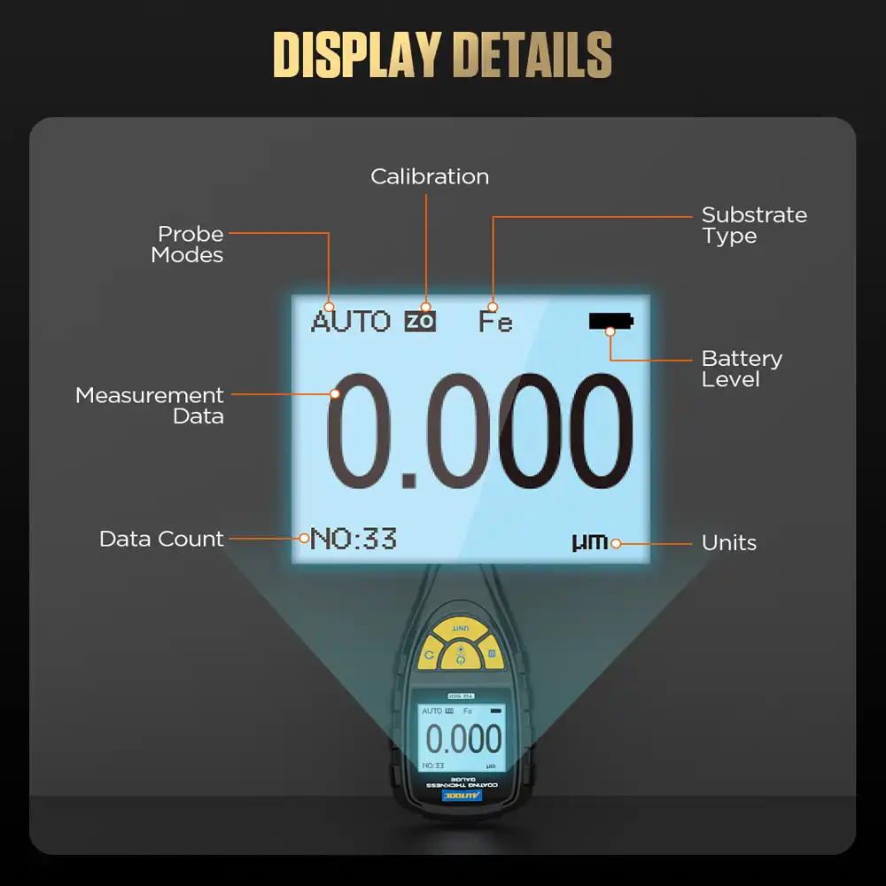 AUTOOL TG501 Gelişmiş LCD Ekran ve Kullanıcı Arayüzü